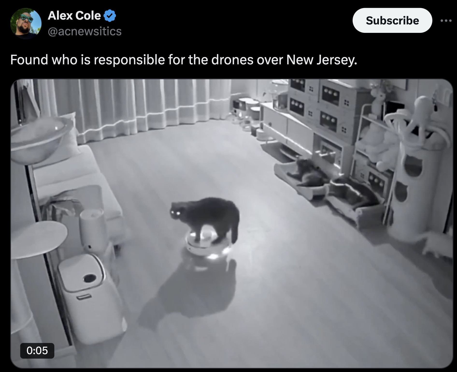 screenshot - Subscribe Alex Cole Found who is responsible for the drones over New Jersey. 22 22 22